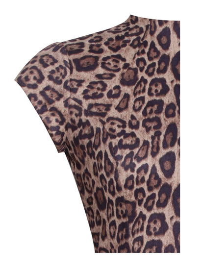 BACKLESS CHEETAH MINI PUFFY DRESS