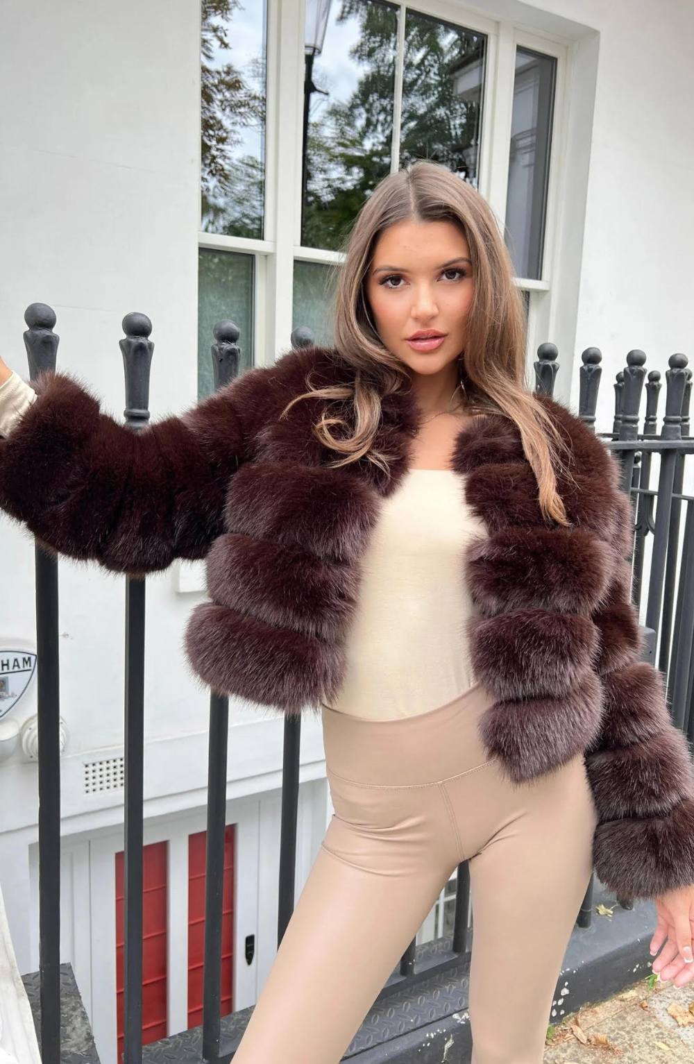 FAUX BUBBLE FUR JACKET