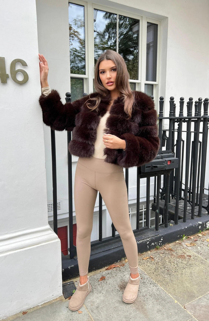 FAUX BUBBLE FUR JACKET