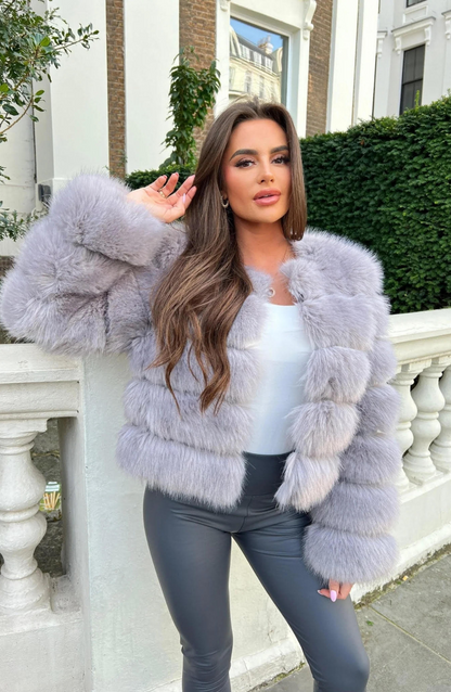 FAUX BUBBLE FUR JACKET