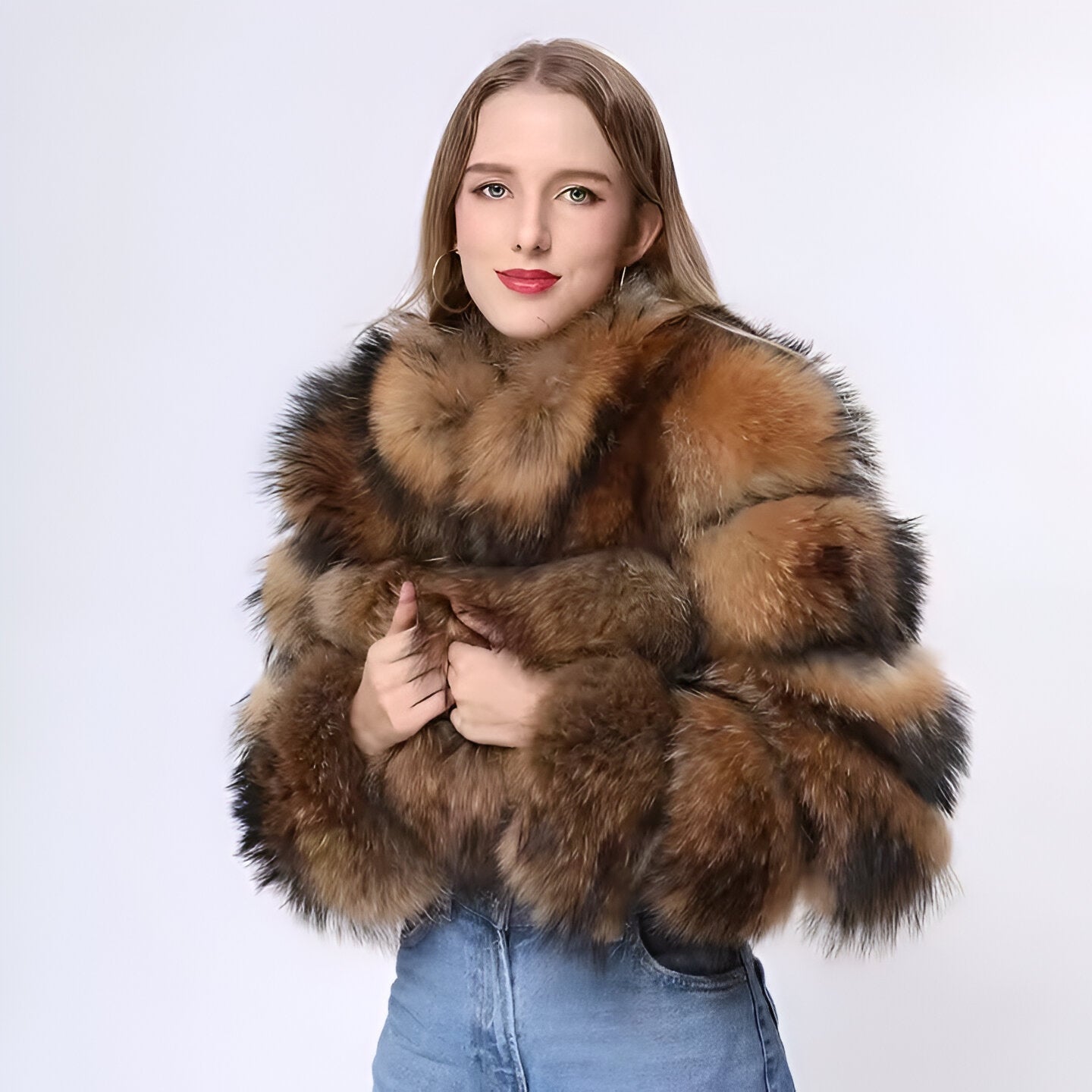 FAUX BUBBLE FUR JACKET