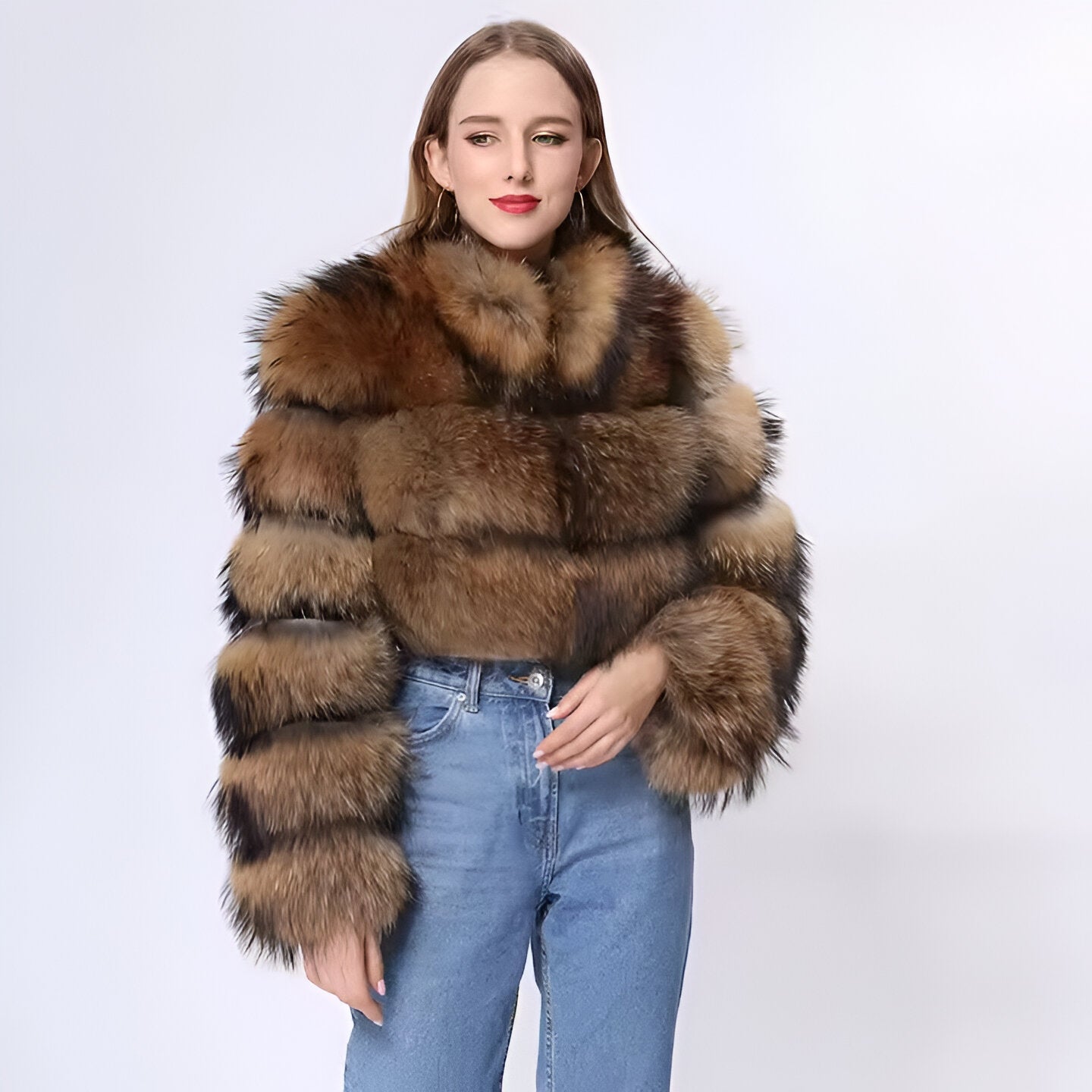 FAUX BUBBLE FUR JACKET