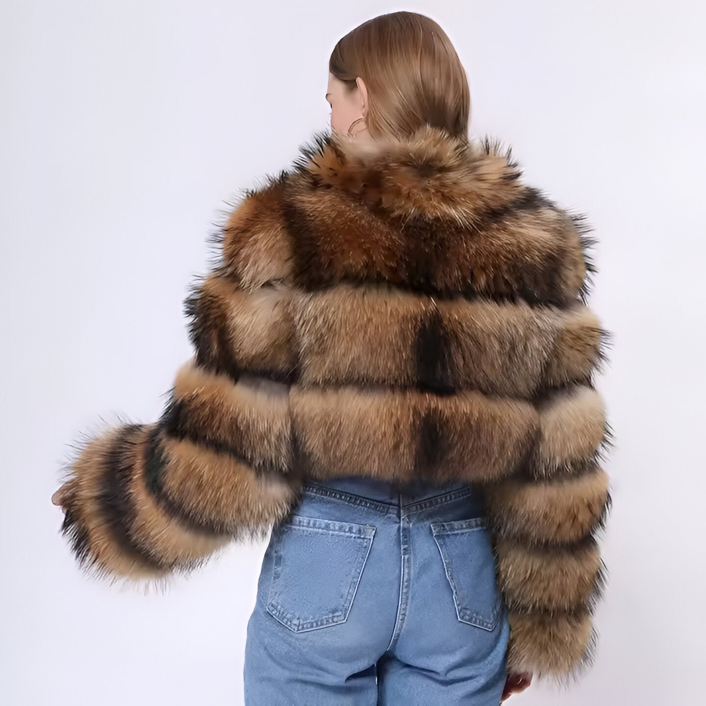 FAUX BUBBLE FUR JACKET